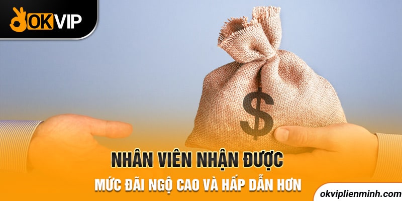 Nhân viên nhận được mức đãi ngộ cao và hấp dẫn